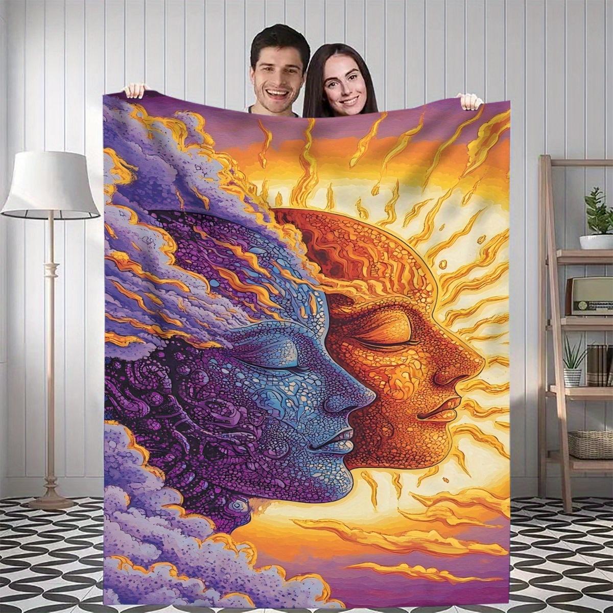 1pc Sun and Moon Together Digital Printed Design Blanket - Soft Flannel All-Season Throw, Vibrant Geometric Pattern in Purple 75x90cm28x35in
1pc Sun and Moon Together Digital Printed Design Blanket - Soft Flannel All-Season Throw, Vibrant Geometric Pattern in Purple 75x90cm28x35in