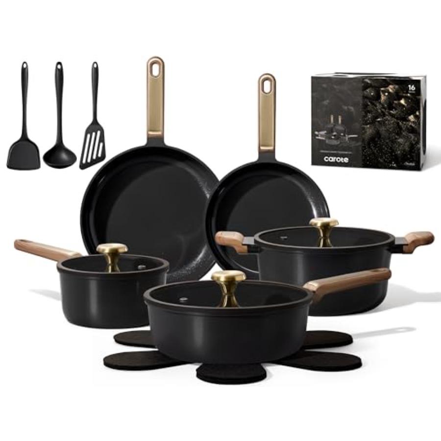 Ceramic Cookware Set Nonstick 16pcs Pots and Pans Set Nonstick Non-Toxic PFAS-Free Dishwasher Safe RV Camping Cookware Set Cook
Ceramic Cookware Set Nonstick 16pcs Pots and Pans Set Nonstick Non-Toxic PFAS-Free Dishwasher Safe RV Camping Cookware Set Cook
