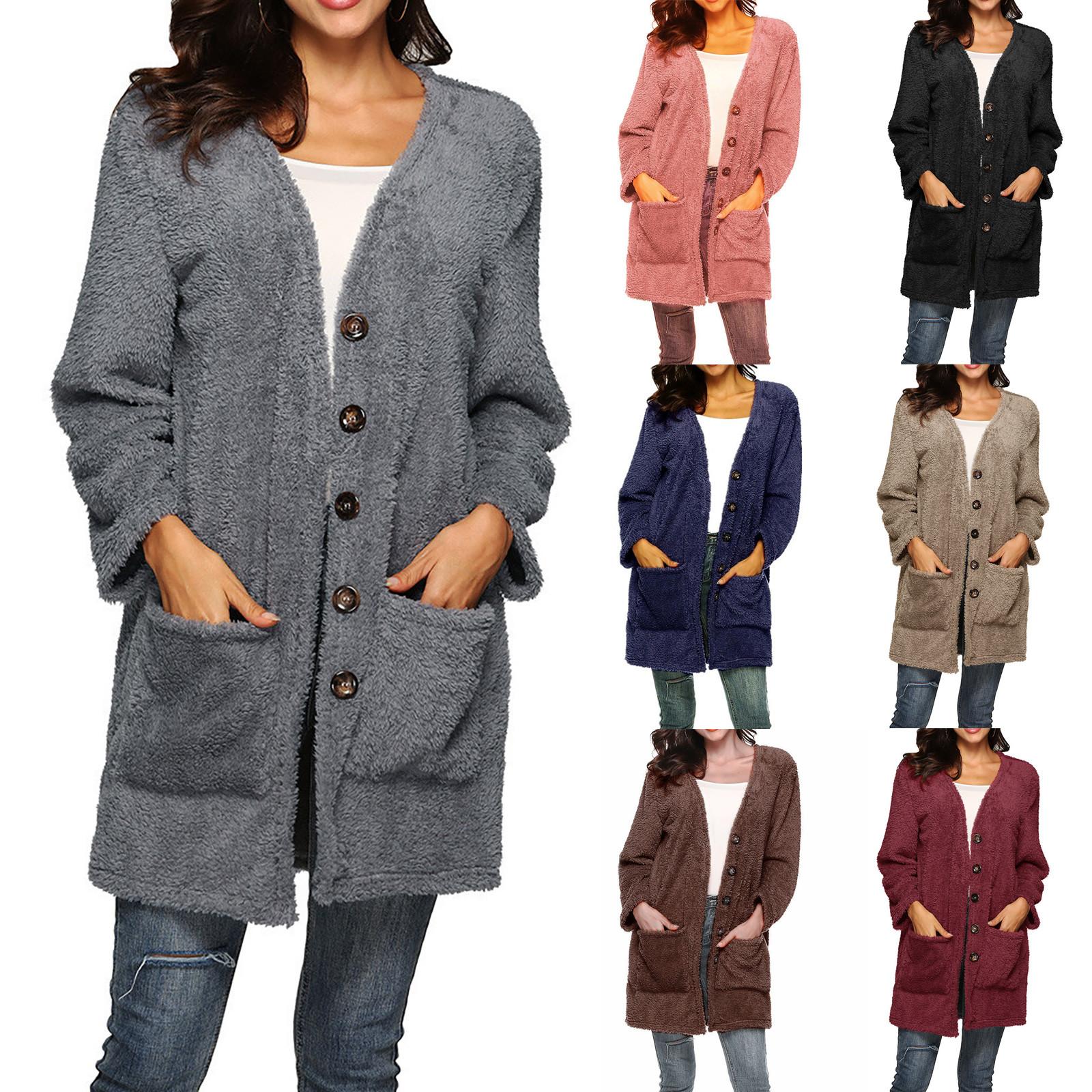 Women s Autumn And Winter Loose Solid Color Stitching Long-sleeved V-neck Single-breasted Pockets Plush Coat
Women s Autumn And Winter Loose Solid Color Stitching Long-sleeved V-neck Single-breasted Pockets Plush Coat