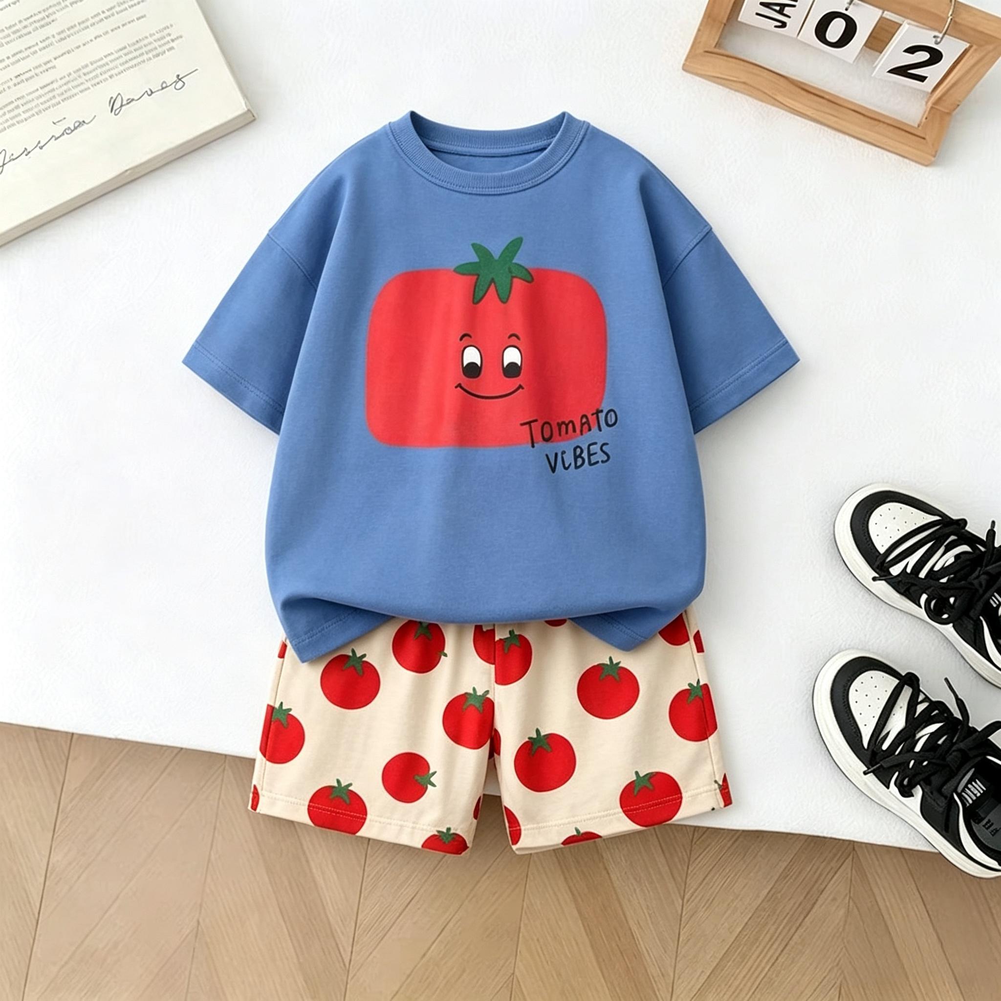 Two-piece Set: Short-sleeve T-shirt and Shorts Set for Boys and Girls, Fashionable Letter Print Casual Wear Set 160
Two-piece Set: Short-sleeve T-shirt and Shorts Set for Boys and Girls, Fashionable Letter Print Casual Wear Set 160