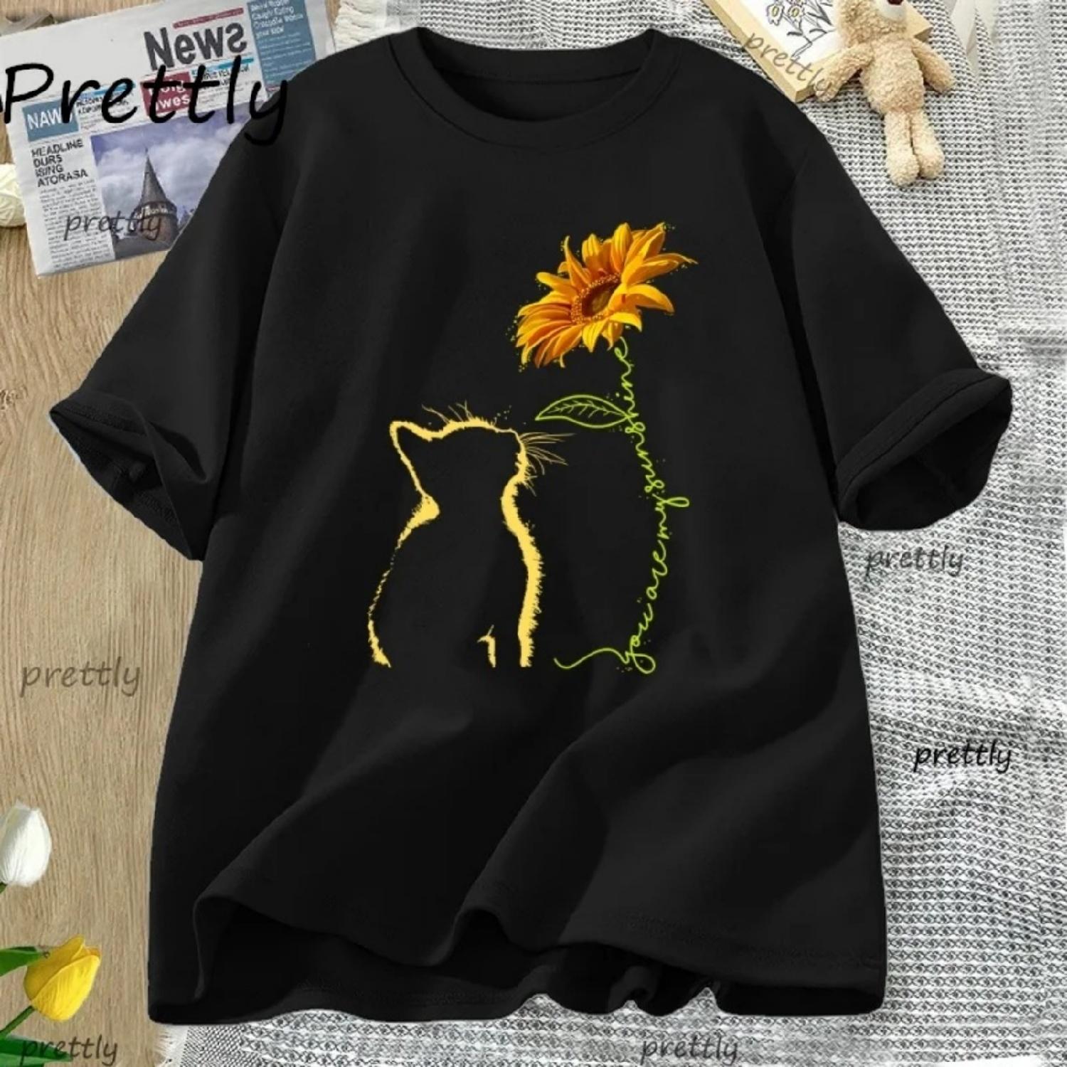 Cat You Are My Sunshine T-Shirt Women Funny Flower Cats Tee Shirt Sunflower Printed Short Sleeve Graphic T Shirts 3 XXXXXL різнокольоровий
Cat You Are My Sunshine T-Shirt Women Funny Flower Cats Tee Shirt Sunflower Printed Short Sleeve Graphic T Shirts 3 XXXXXL різнокольоровий