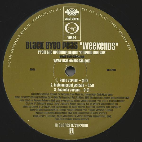 12inch Record BLACK EYED PEAS - Weekends/ Bep Empire INTR101691 Interscope Reco 2000 US Rap & Hip-Hop/R&B Used
12inch Record BLACK EYED PEAS - Weekends/ Bep Empire INTR101691 Interscope Reco 2000 US Rap & Hip-Hop/R&B Used