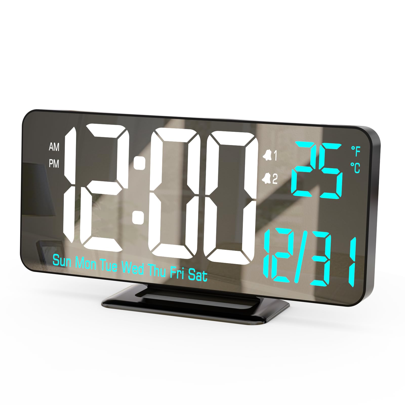 KOSUMOSU Digital Alarm Clock Inch Black Clock for Bedroom Dual Alarm of the Week Clock with Calendar LED Clock for Living Room 6.7 Date/Seconds/Day
KOSUMOSU Digital Alarm Clock Inch Black Clock for Bedroom Dual Alarm of the Week Clock with Calendar LED Clock for Living Room 6.7 Date/Seconds/Day