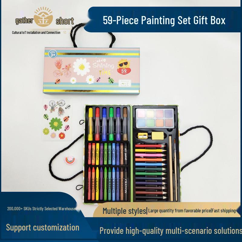 59-Piece Children s Art Set: Watercolor Pens, Crayons & Pastels for Toddlers and Students синий
59-Piece Children s Art Set: Watercolor Pens, Crayons & Pastels for Toddlers and Students синий