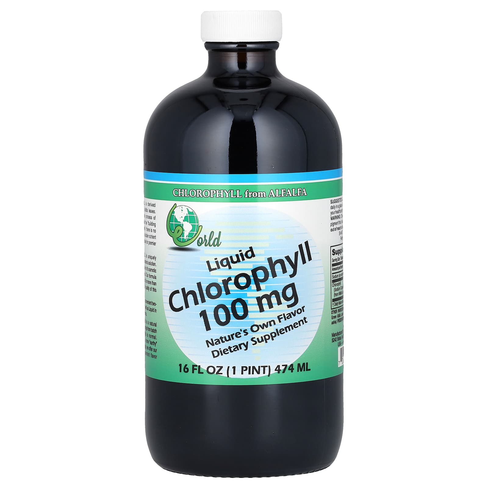 World Organic, Рідкий хлорофіл, 100 мг, 16 рідких унцій (474 мл)
World Organic, Рідкий хлорофіл, 100 мг, 16 рідких унцій (474 мл)