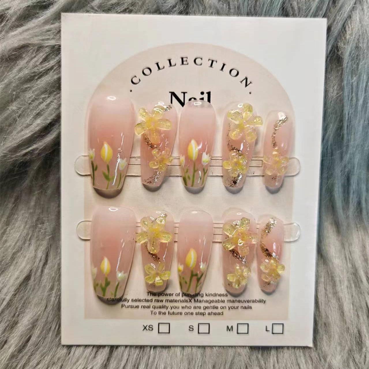Handmade Pastoral Wearable Nail Tips: Summer Gradient with 3D Petals & Hand-Painted Flowers Medium
Handmade Pastoral Wearable Nail Tips: Summer Gradient with 3D Petals & Hand-Painted Flowers Medium