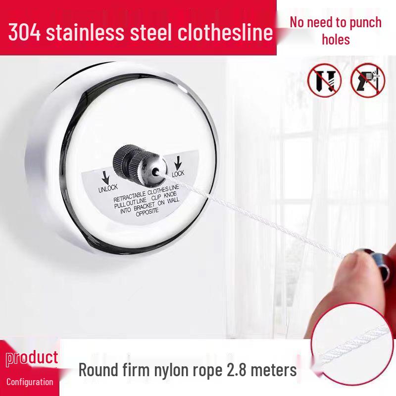 Retractable Punch-Free Invisible Clothesline for Indoor/Outdoor Use - Ideal for Balcony, Bathroom, and Quilt Drying.
Retractable Punch-Free Invisible Clothesline for Indoor/Outdoor Use - Ideal for Balcony, Bathroom, and Quilt Drying.