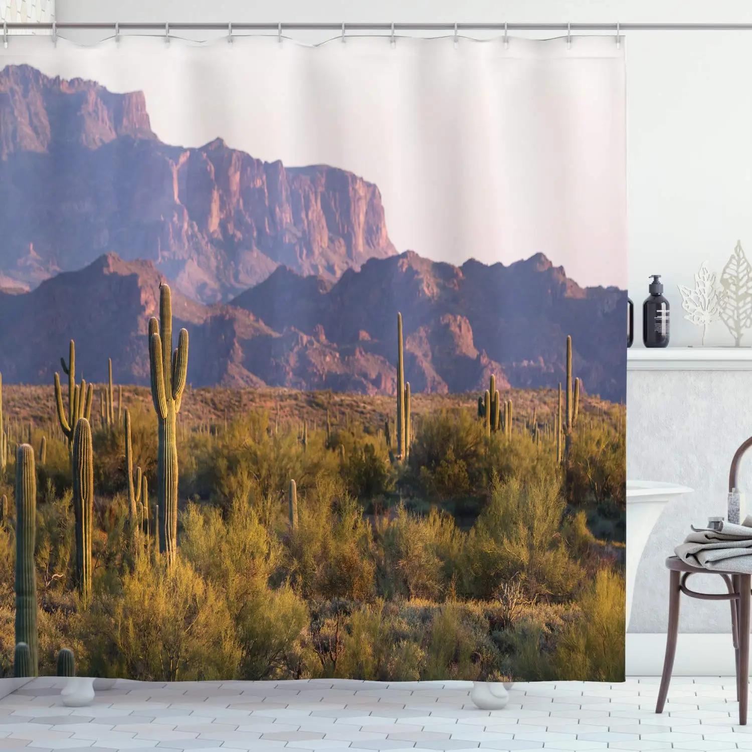 Cactus Desert Landscape Shower Curtain Arizona Sunset Mountain Shower Curtains Waterproof Fabric Bathroom Decor With Hooks W60H190(CM)-1 Pcs
Cactus Desert Landscape Shower Curtain Arizona Sunset Mountain Shower Curtains Waterproof Fabric Bathroom Decor With Hooks W60H190(CM)-1 Pcs