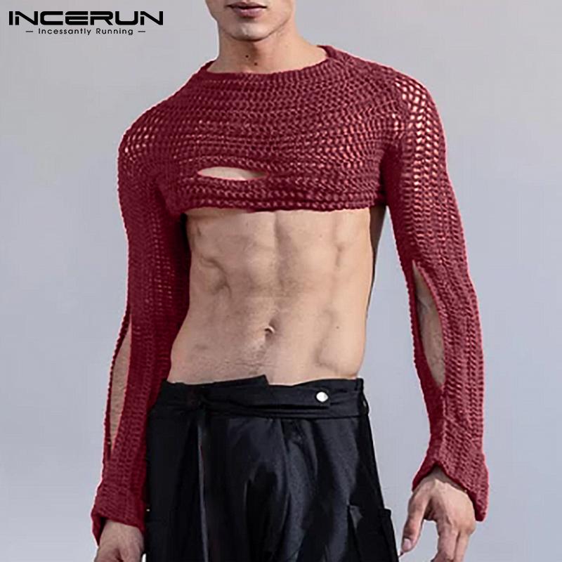 INCERUN S-5XL Sumemr, мужские сексуальные короткие клубные рубашки, топы с круглым вырезом и открытым животом, модные топы с длинными рукавами
INCERUN S-5XL Sumemr, мужские сексуальные короткие клубные рубашки, топы с круглым вырезом и открытым животом, модные топы с длинными рукавами
