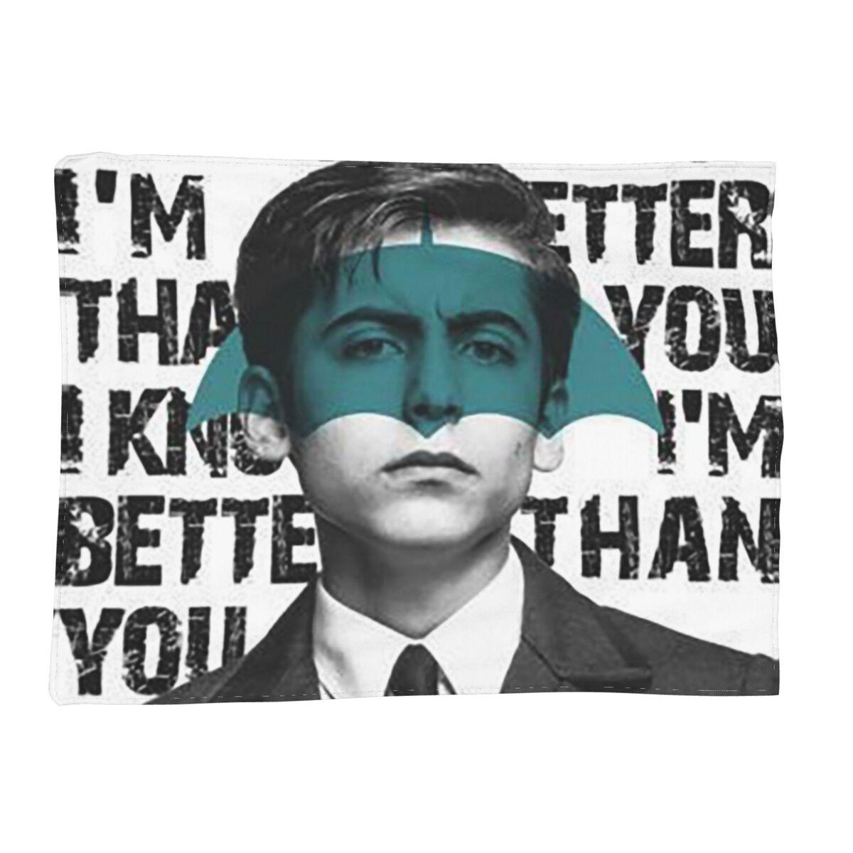 Umbrella Academy I Know I m Better Than You Number 5 Blankets Soft Warm Flannel Throw Blanket Plush for Bed Living room Travel 80x120cm
Umbrella Academy I Know I m Better Than You Number 5 Blankets Soft Warm Flannel Throw Blanket Plush for Bed Living room Travel 80x120cm