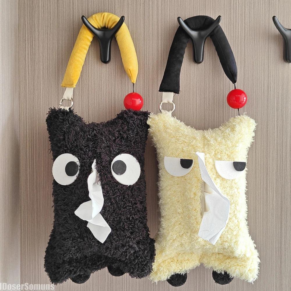 Funny Eyes Fluffy Tissue Box with Handle Hanging Napkin Holder Portable Paper Storage Bag Desktop Decoration for Bedroom Car 
Funny Eyes Fluffy Tissue Box with Handle Hanging Napkin Holder Portable Paper Storage Bag Desktop Decoration for Bedroom Car