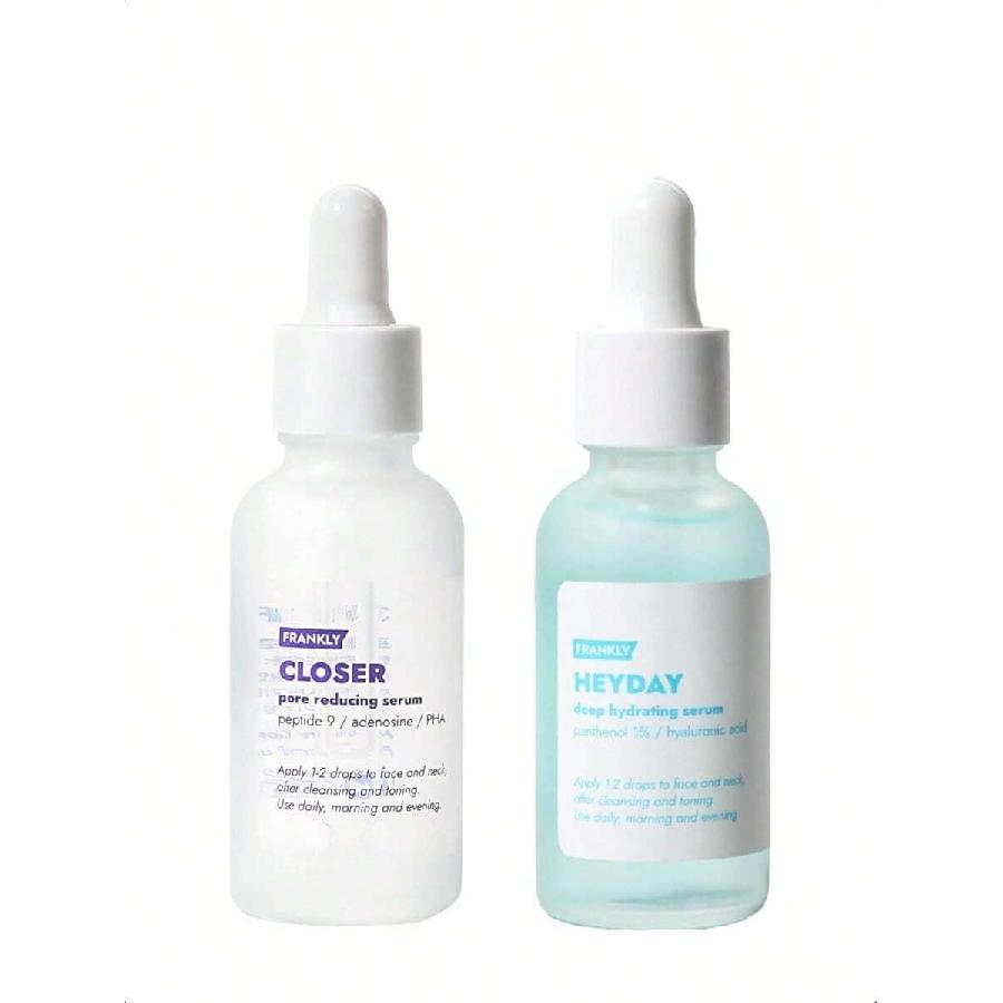 FRANKLY Hydration Power Duo: Heyday Serum & Closer Serum - 30ml/Each | Potent Blend Of Peptides, Panthenol, Deep Hydration, And Anti-Aging Benefits
FRANKLY Hydration Power Duo: Heyday Serum & Closer Serum - 30ml/Each | Potent Blend Of Peptides, Panthenol, Deep Hydration, And Anti-Aging Benefits