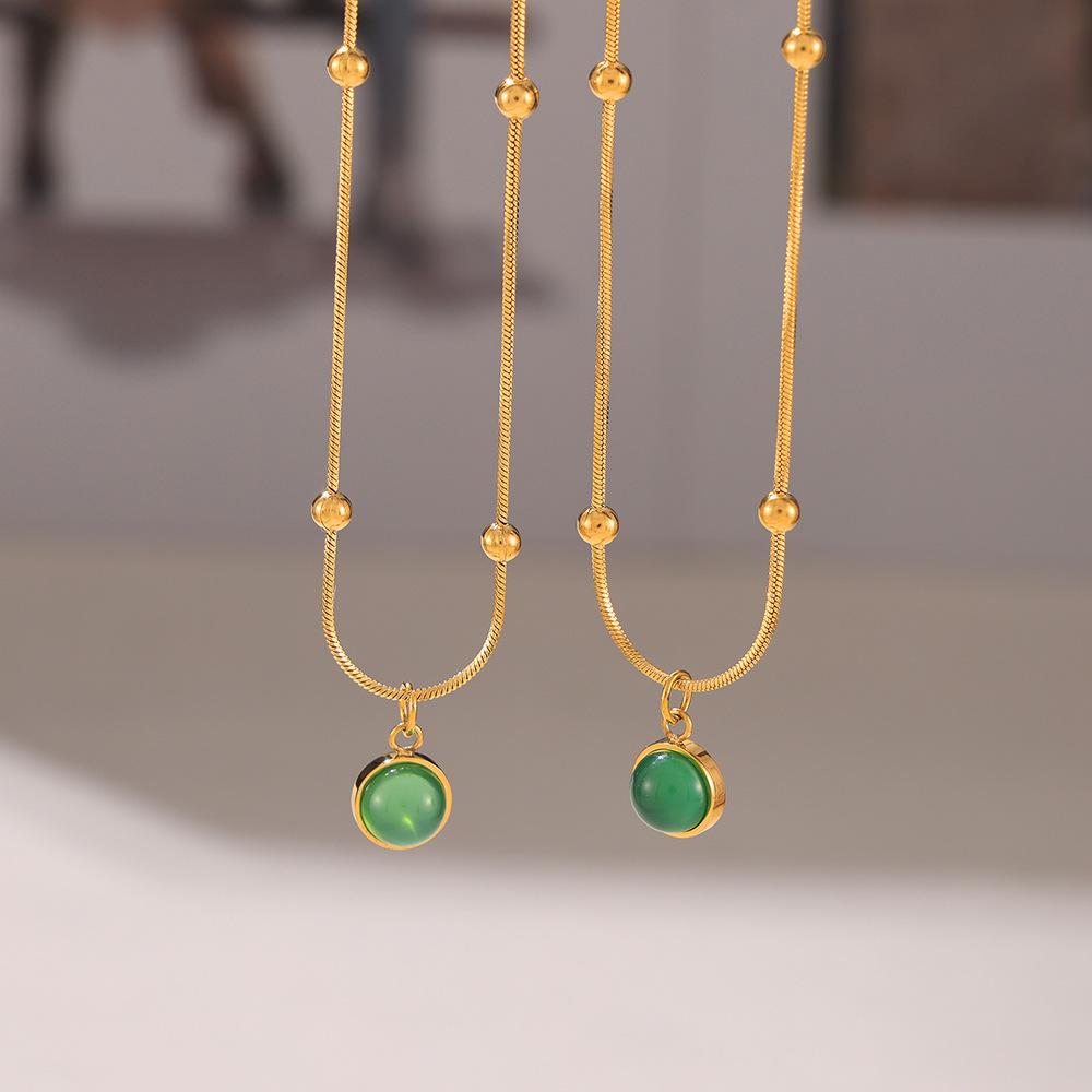 Винтажное ожерелье с подвеской Greenstone, простое съемное многослойное ожерелье из нержавеющей стали с покрытием из 18-каратного золота, цепочка на ключицу
Винтажное ожерелье с подвеской Greenstone, простое съемное многослойное ожерелье из нержавеющей стали с покрытием из 18-каратного золота, цепочка на ключицу