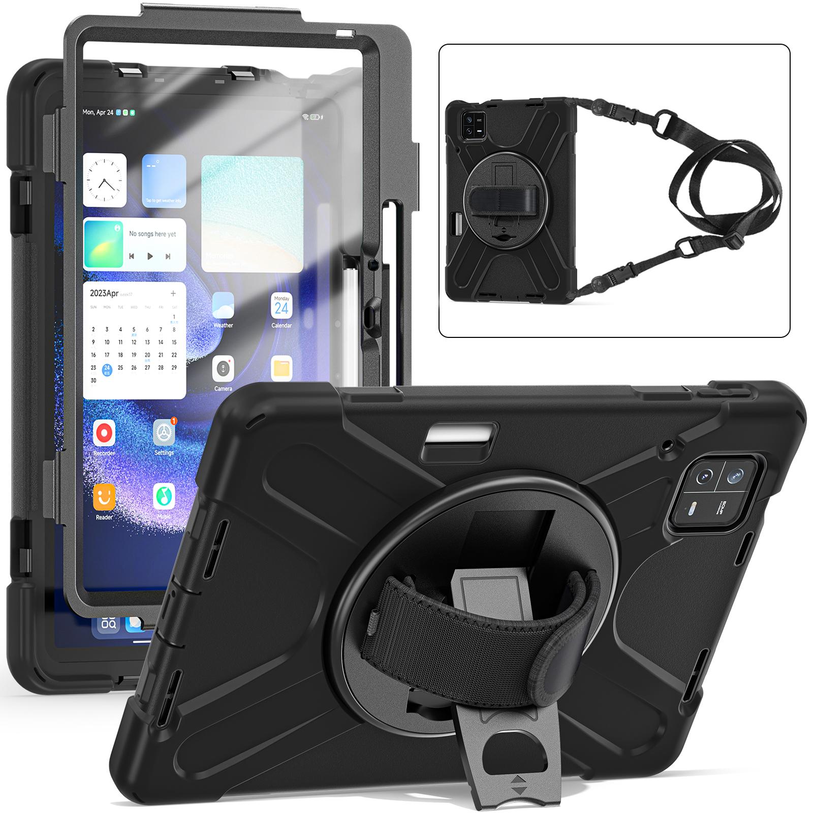 For Xiaomi Pad 6/Pad 6 Pro Tablet Case PC+Silicone Kickstand Rugged Protective Cover with Hand Strap/Shoulder Strap Black
For Xiaomi Pad 6/Pad 6 Pro Tablet Case PC+Silicone Kickstand Rugged Protective Cover with Hand Strap/Shoulder Strap Black