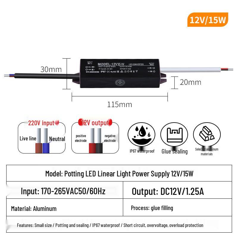 Waterproof LED Switching Power Supply CN plug (adapter included)
Waterproof LED Switching Power Supply CN plug (adapter included)