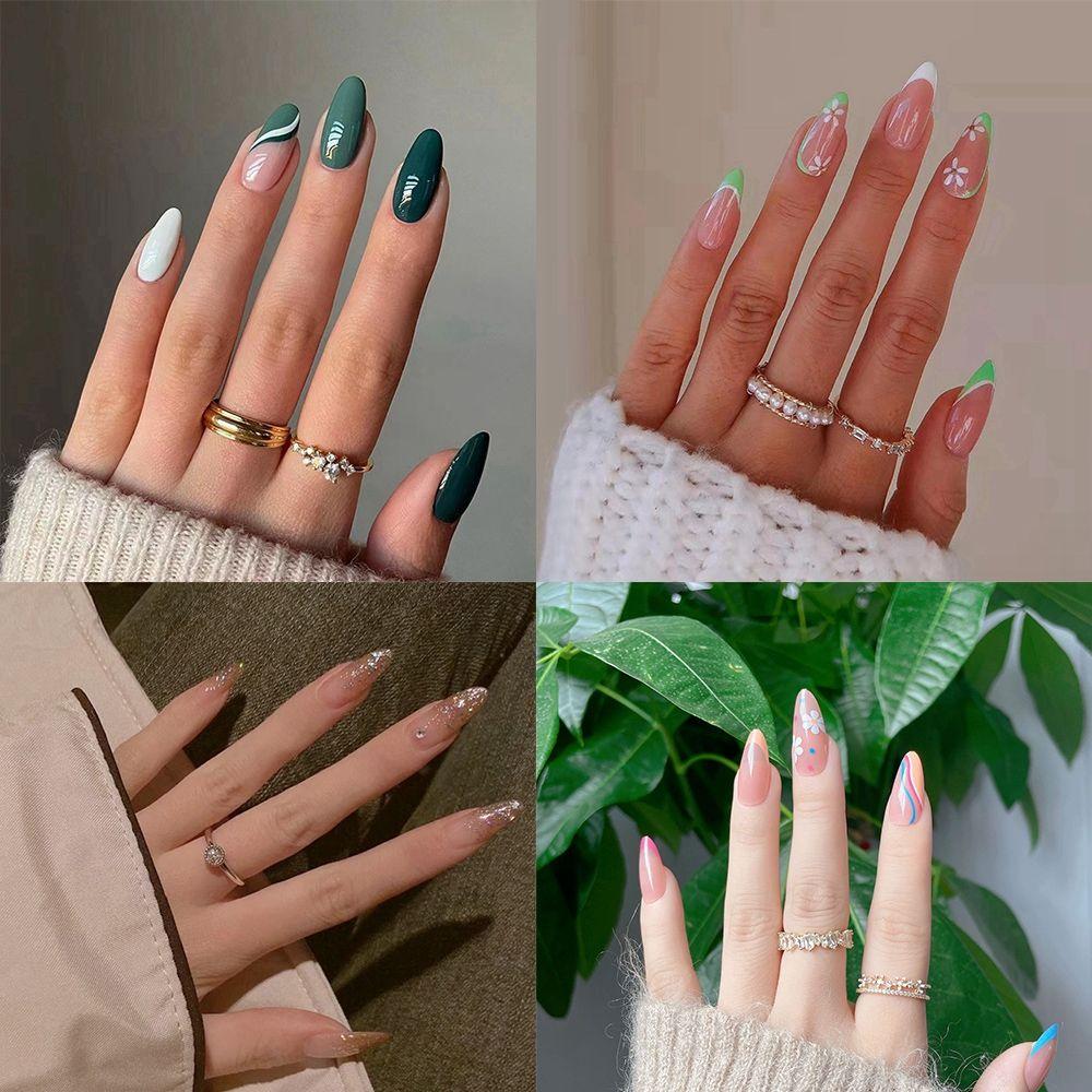 Detachable Manicure Tool Artificial French Fake Nails Glitter Almond False Nails Wearable Nail Tips
Detachable Manicure Tool Artificial French Fake Nails Glitter Almond False Nails Wearable Nail Tips