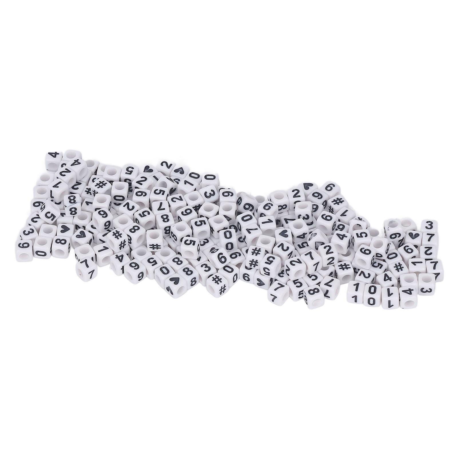 300 Pcs Acrylic Number Beads White 7x7mm Acrylic Beads for Jewelry Making DIY Bracelets Decorations
300 Pcs Acrylic Number Beads White 7x7mm Acrylic Beads for Jewelry Making DIY Bracelets Decorations