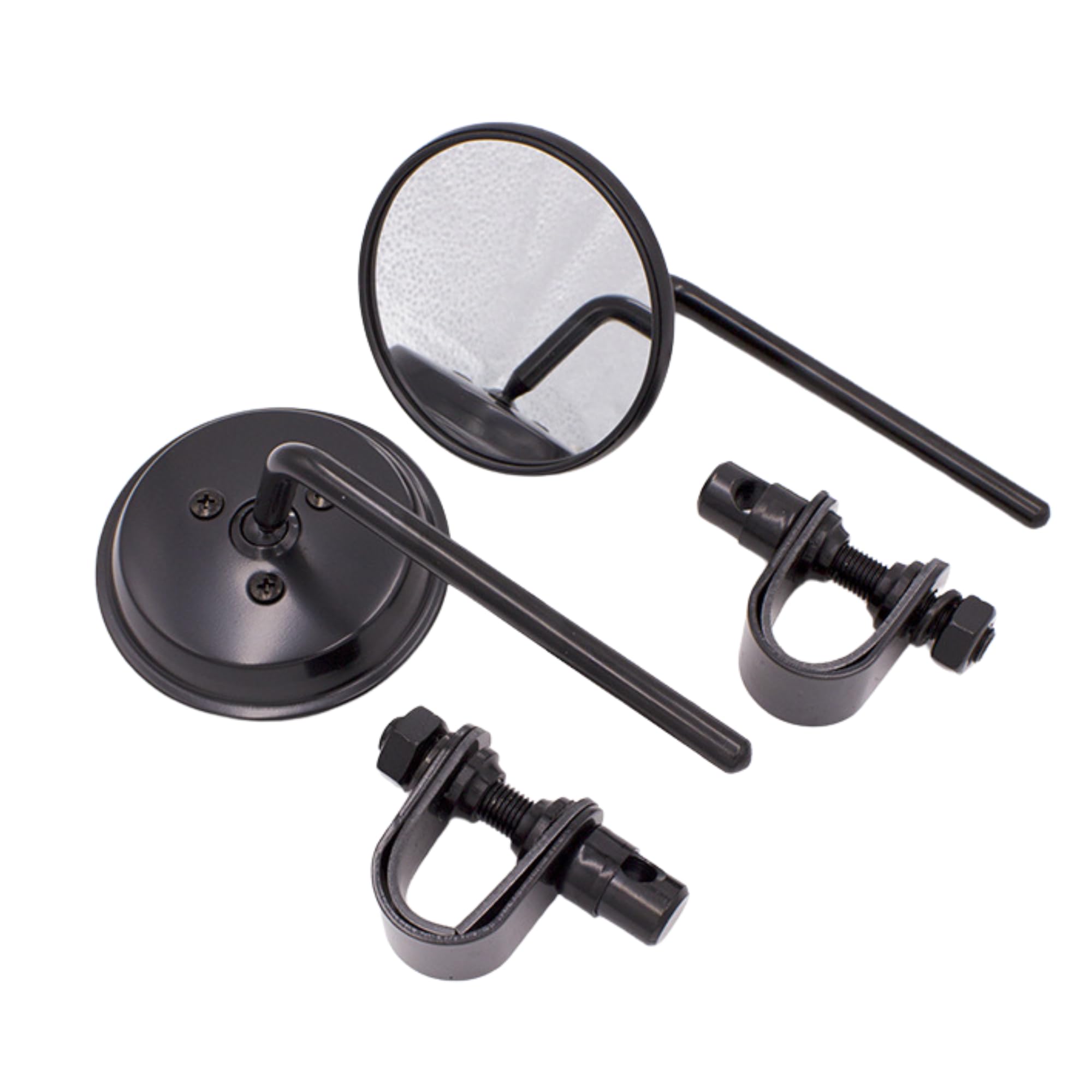 NASSIA Clamp Mirrors, Motorcycle Mirrors with Handlebar Clamps, Round Mirrors, Left and Right Set for Harley Choppers and Bobbers
NASSIA Clamp Mirrors, Motorcycle Mirrors with Handlebar Clamps, Round Mirrors, Left and Right Set for Harley Choppers and Bobbers