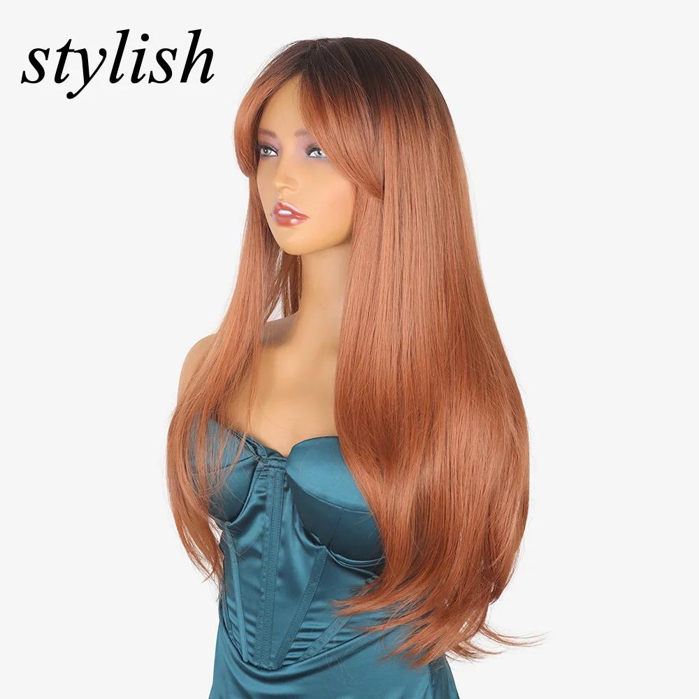 Synthetic wig for European and American fashion natural wig chemical fiber full head cover long straight hair 70cm
Synthetic wig for European and American fashion natural wig chemical fiber full head cover long straight hair 70cm