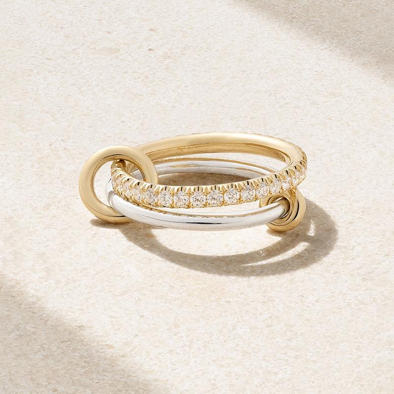 Elegant S925 Sterling Silver Two-Tone Diamond Circle Luxury Ring for Women Size 13 (US 6)
Elegant S925 Sterling Silver Two-Tone Diamond Circle Luxury Ring for Women Size 13 (US 6)