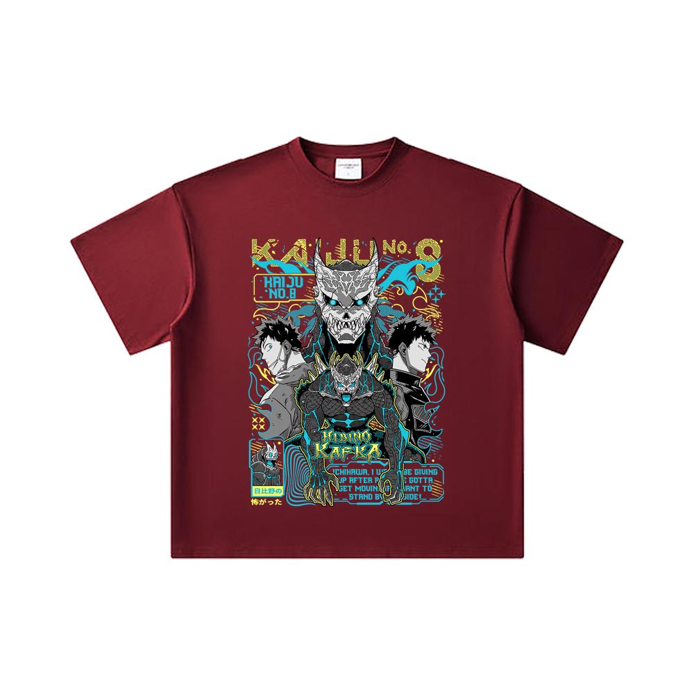 260 GSM Double Yarn 32 Count 100% Cotton Kaiju No 8 V20 Kafka Print Unisex Heavy Cotton T Shirt 2XL вина червоного кольору
260 GSM Double Yarn 32 Count 100% Cotton Kaiju No 8 V20 Kafka Print Unisex Heavy Cotton T Shirt 2XL вина червоного кольору
