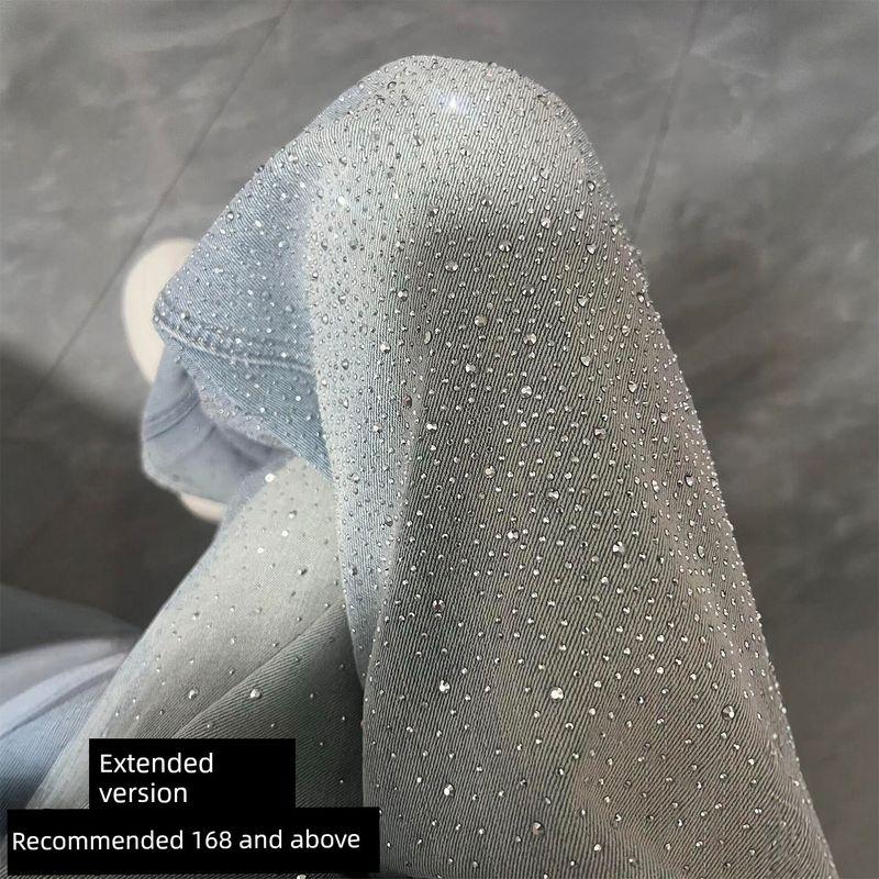 Blue Rhinestone Wide-Leg Jeans for Women, New Spring Style, High-Waisted Straight Pants for Plus-Size Girls with Pear-Shaped Body Blue, Extended Length XL(Suggestion 60-70kg)
Blue Rhinestone Wide-Leg Jeans for Women, New Spring Style, High-Waisted Straight Pants for Plus-Size Girls with Pear-Shaped Body Blue, Extended Length XL(Suggestion 60-70kg)