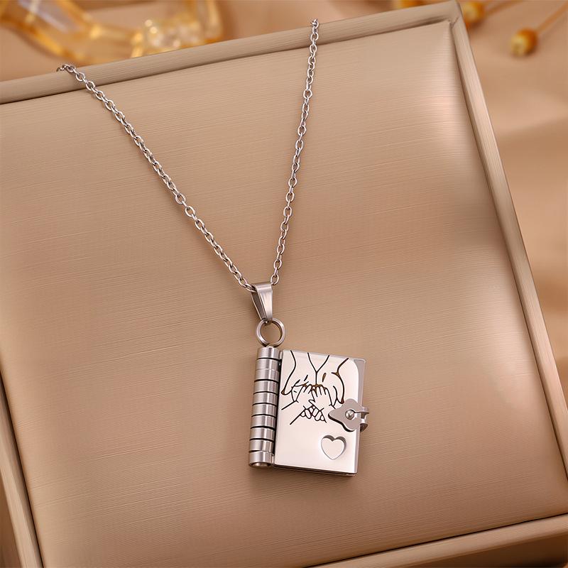 Openable Daughter Book Necklace Stainless Steel Gold Color Message Mini Book Pendant Necklace with Pages of Engraved Information
Openable Daughter Book Necklace Stainless Steel Gold Color Message Mini Book Pendant Necklace with Pages of Engraved Information