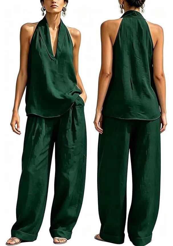 Women s Halter V-neck Sleeveless Casual Set 3X Large
Women s Halter V-neck Sleeveless Casual Set 3X Large