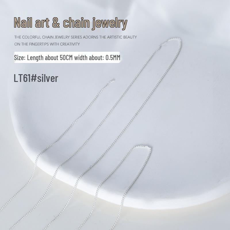 Japanese Fine Chain Nail Art Jewelry - Metal Twist Chain & Rhinestone Nail Decorations
Japanese Fine Chain Nail Art Jewelry - Metal Twist Chain & Rhinestone Nail Decorations