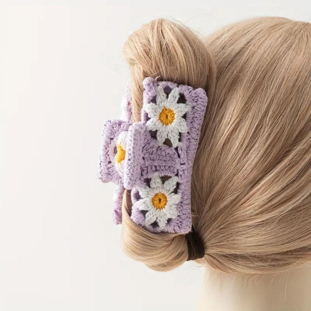 Hollow Out Floral Knitted Crab Clip Strawberry Bohemian Style Hair Claw Daily Style7
Hollow Out Floral Knitted Crab Clip Strawberry Bohemian Style Hair Claw Daily Style7