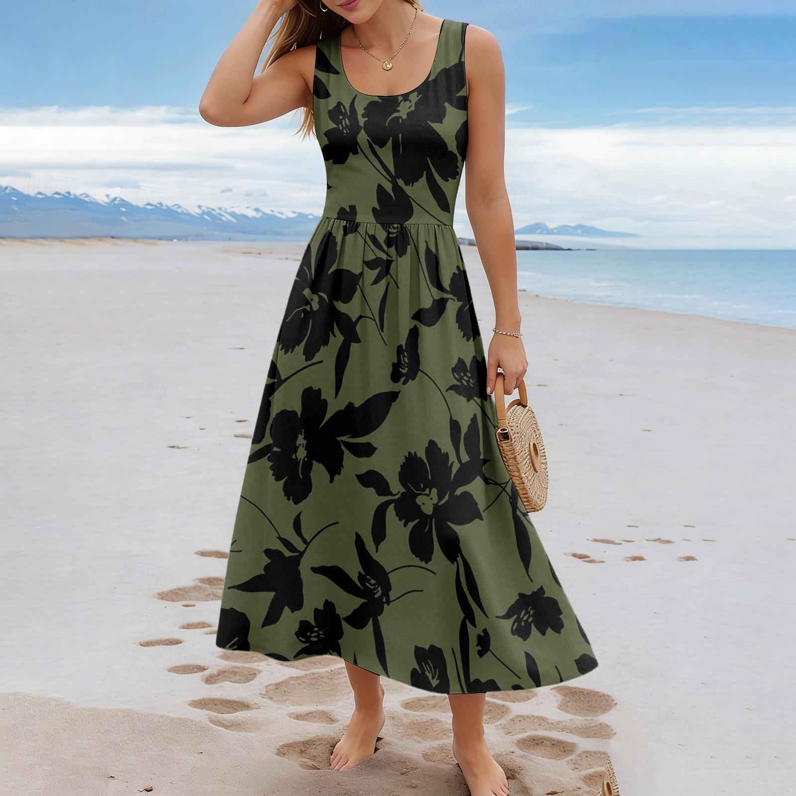 Ladies floral summer casual and fashionable sleeveless long dress XL зелений
Ladies floral summer casual and fashionable sleeveless long dress XL зелений