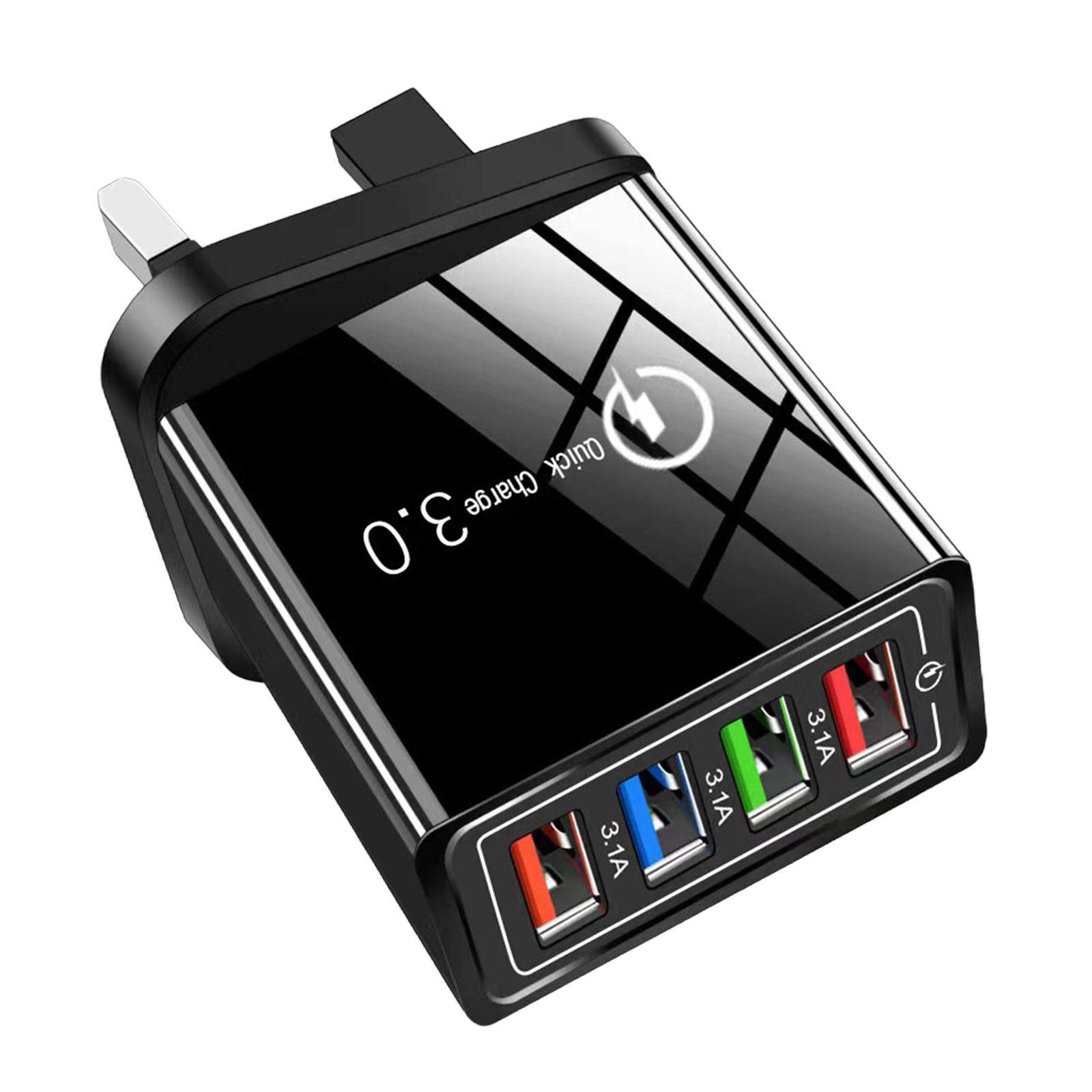 4-Port Fast Charger Quick Charge 3.0 Fast Charging Block Phone Charger Adapter for Smart Phones Tablets Black UK
4-Port Fast Charger Quick Charge 3.0 Fast Charging Block Phone Charger Adapter for Smart Phones Tablets Black UK