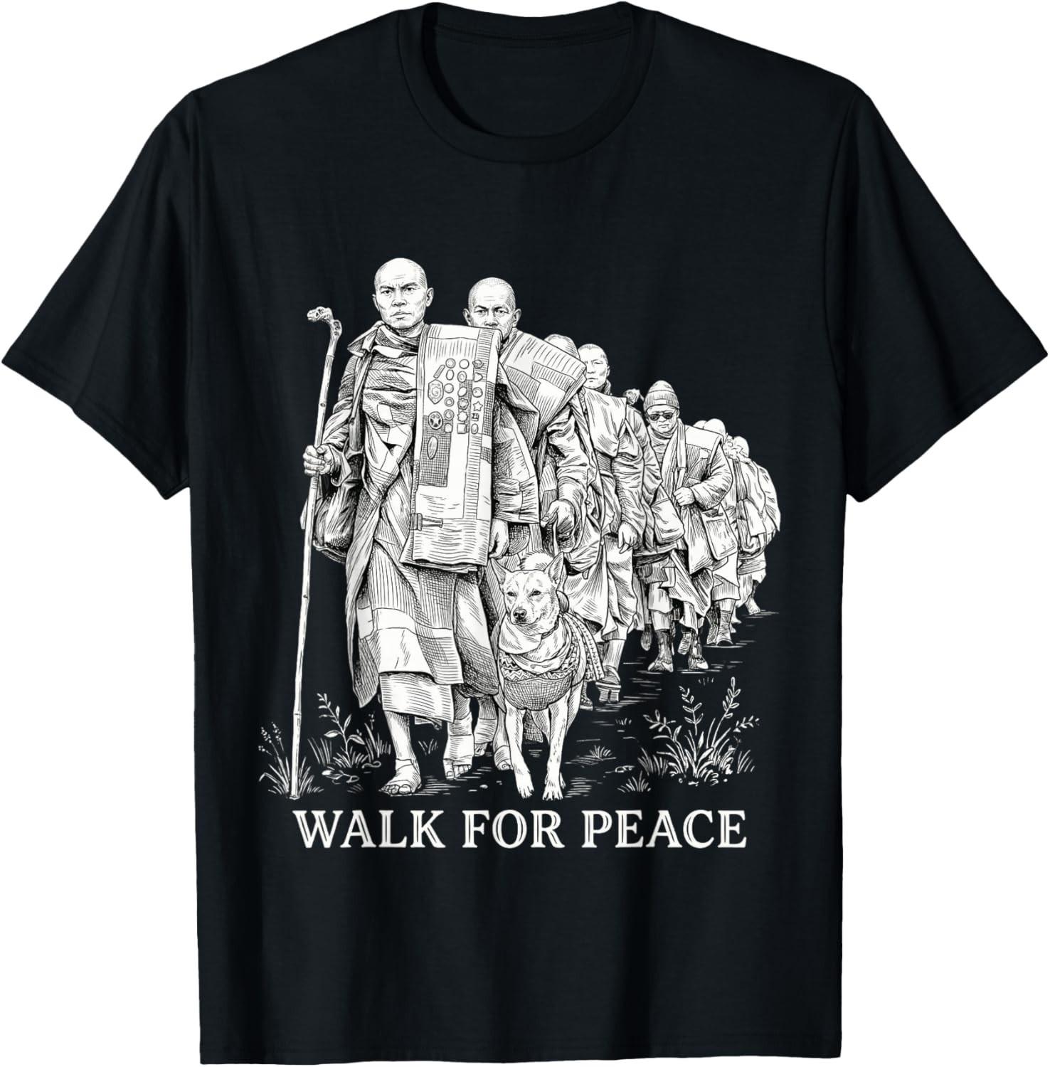 Walk for Peace Monks with Aloka Dog T-T-Shirt S
Walk for Peace Monks with Aloka Dog T-T-Shirt S