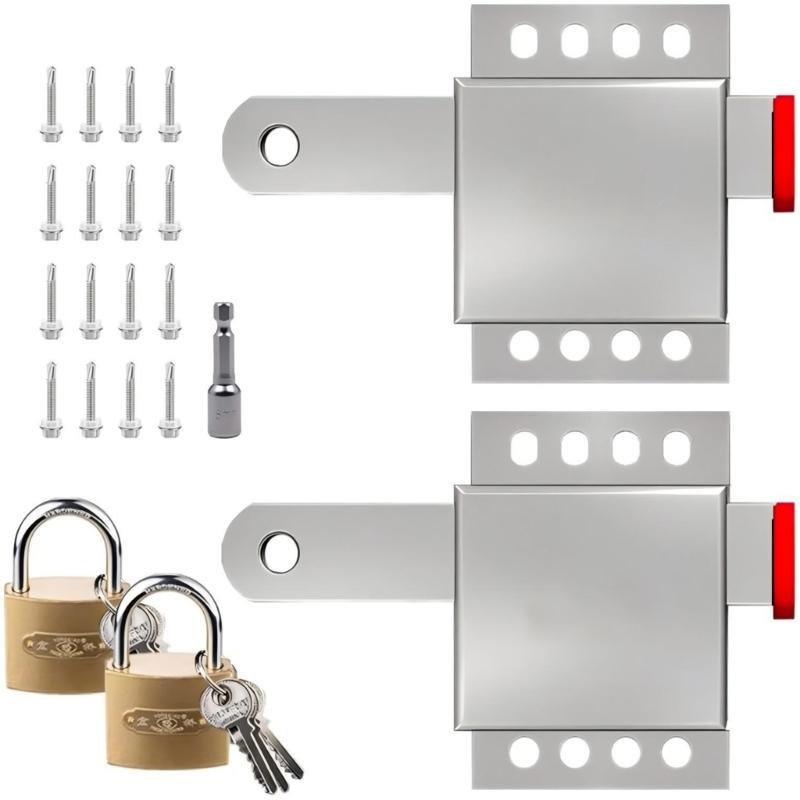 Pack Of 2 Heavy Duty Garage Door Lock with Build In Security Auto Tapping Screws for Enhances Security & Easy Install 1
Pack Of 2 Heavy Duty Garage Door Lock with Build In Security Auto Tapping Screws for Enhances Security & Easy Install 1
