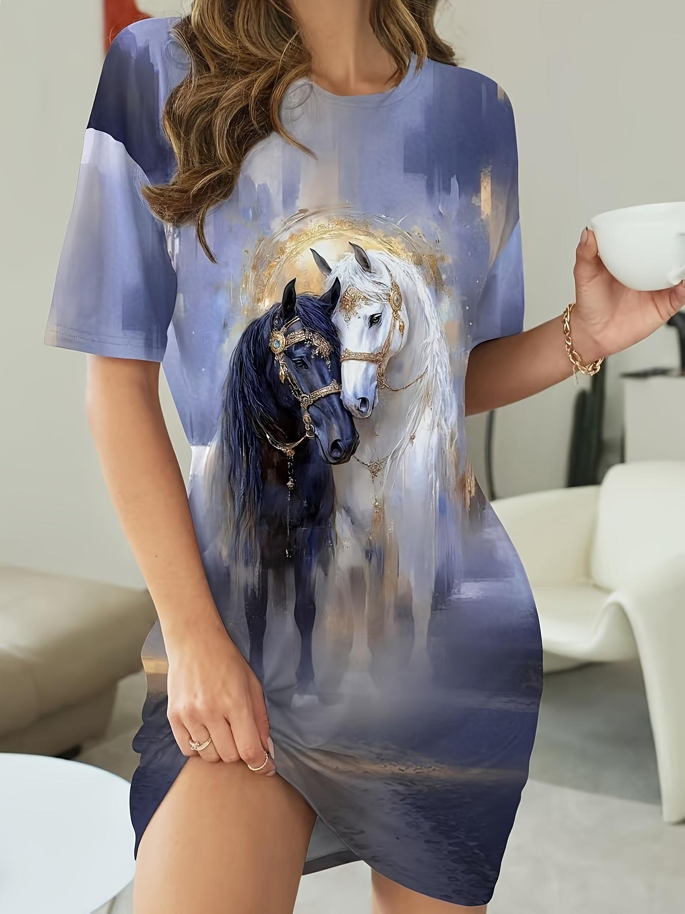 Women s European and American Style Black and White Horse Print Elegant Casual Sleep Dress. Soft and Breathable Pajamas Suitable for All Seasons. Shor 5XL дубильная кора
Women s European and American Style Black and White Horse Print Elegant Casual Sleep Dress. Soft and Breathable Pajamas Suitable for All Seasons. Shor 5XL дубильная кора