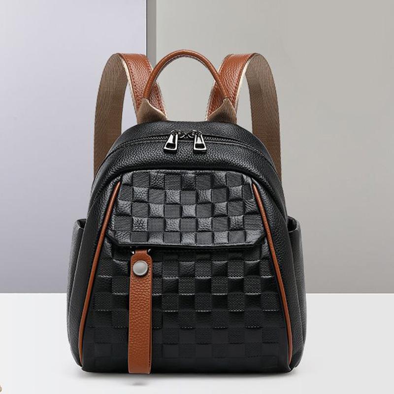 Mini Checkered Leather Backpack - Contrast Color Convertible Shoulder Bag
Mini Checkered Leather Backpack - Contrast Color Convertible Shoulder Bag