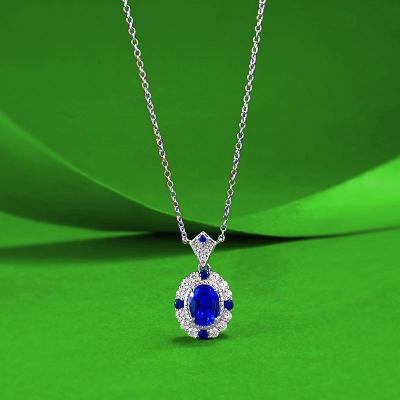 Zhu Zhi Fan Royal Blue S925 Sterling Silver Pendant Necklace for Women - Elegant Luxury Clavicle Chain 925 Silver
Zhu Zhi Fan Royal Blue S925 Sterling Silver Pendant Necklace for Women - Elegant Luxury Clavicle Chain 925 Silver