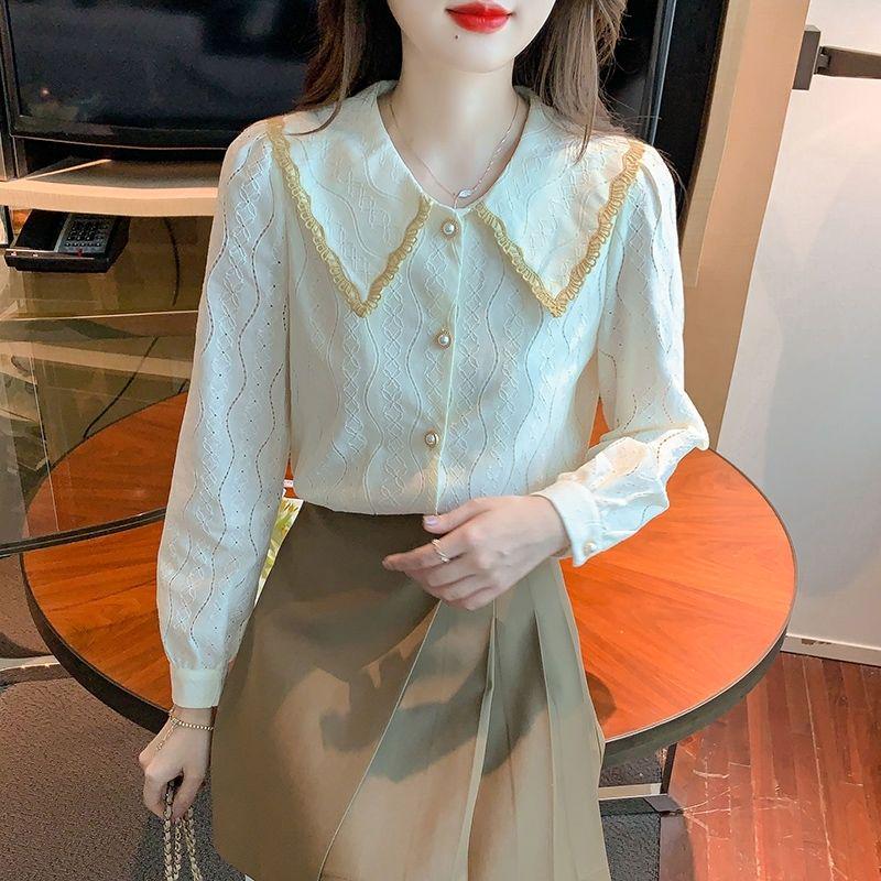 2025 Spring & Fall Women s Peter Pan Collar Chiffon Blouse - New Fashion Lace Shirt Small
2025 Spring & Fall Women s Peter Pan Collar Chiffon Blouse - New Fashion Lace Shirt Small