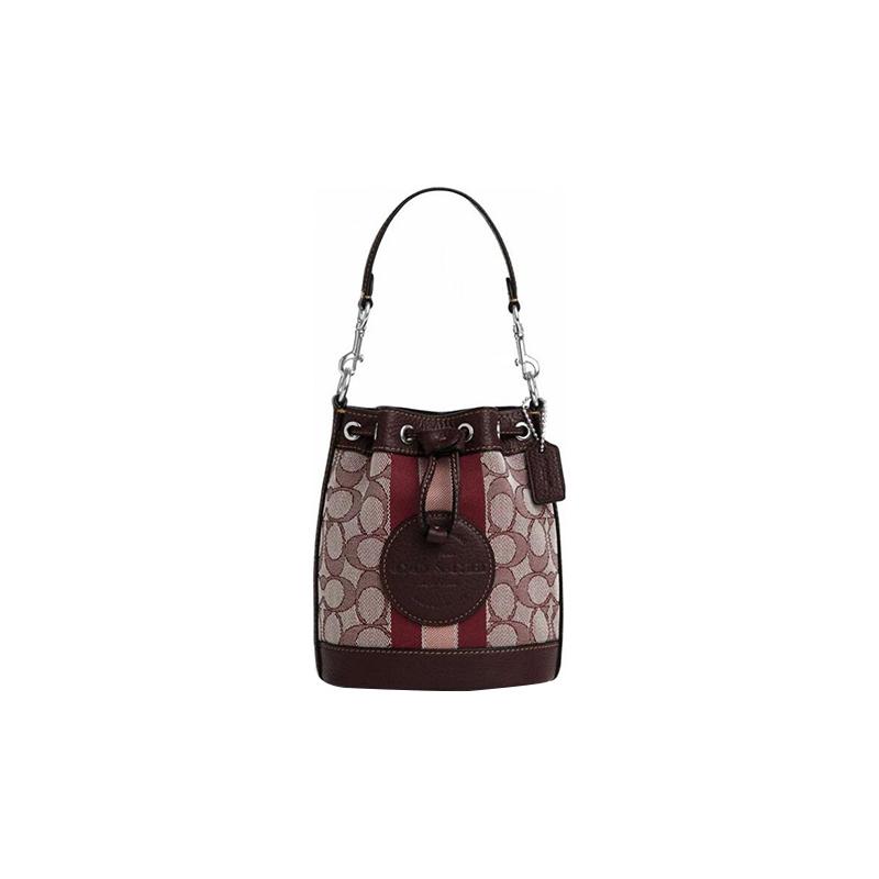 COACH Dempsey 14 Signature Stripes and Logo Patch Jacquard Pebbled Leather Bucket Bag Handle Shoulder Crossbody Bag Mini Women s Burgundy Mixed Color червоний
COACH Dempsey 14 Signature Stripes and Logo Patch Jacquard Pebbled Leather Bucket Bag Handle Shoulder Crossbody Bag Mini Women s Burgundy Mixed Color червоний