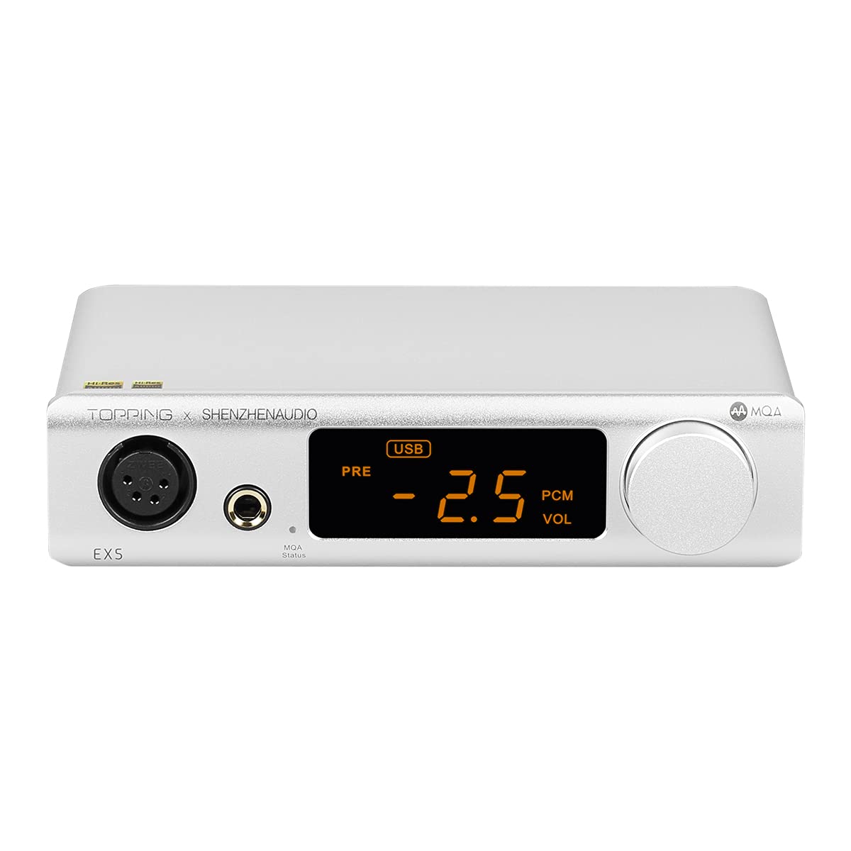 TOPPING EX5 MQA Dual ES9038Q2M DAC Bluetooth LDAC DSD512 PCM768kHz High Resolution Audio HIFI Decoder Headphone Amplifier 5.0 (Silver) срібний
TOPPING EX5 MQA Dual ES9038Q2M DAC Bluetooth LDAC DSD512 PCM768kHz High Resolution Audio HIFI Decoder Headphone Amplifier 5.0 (Silver) срібний