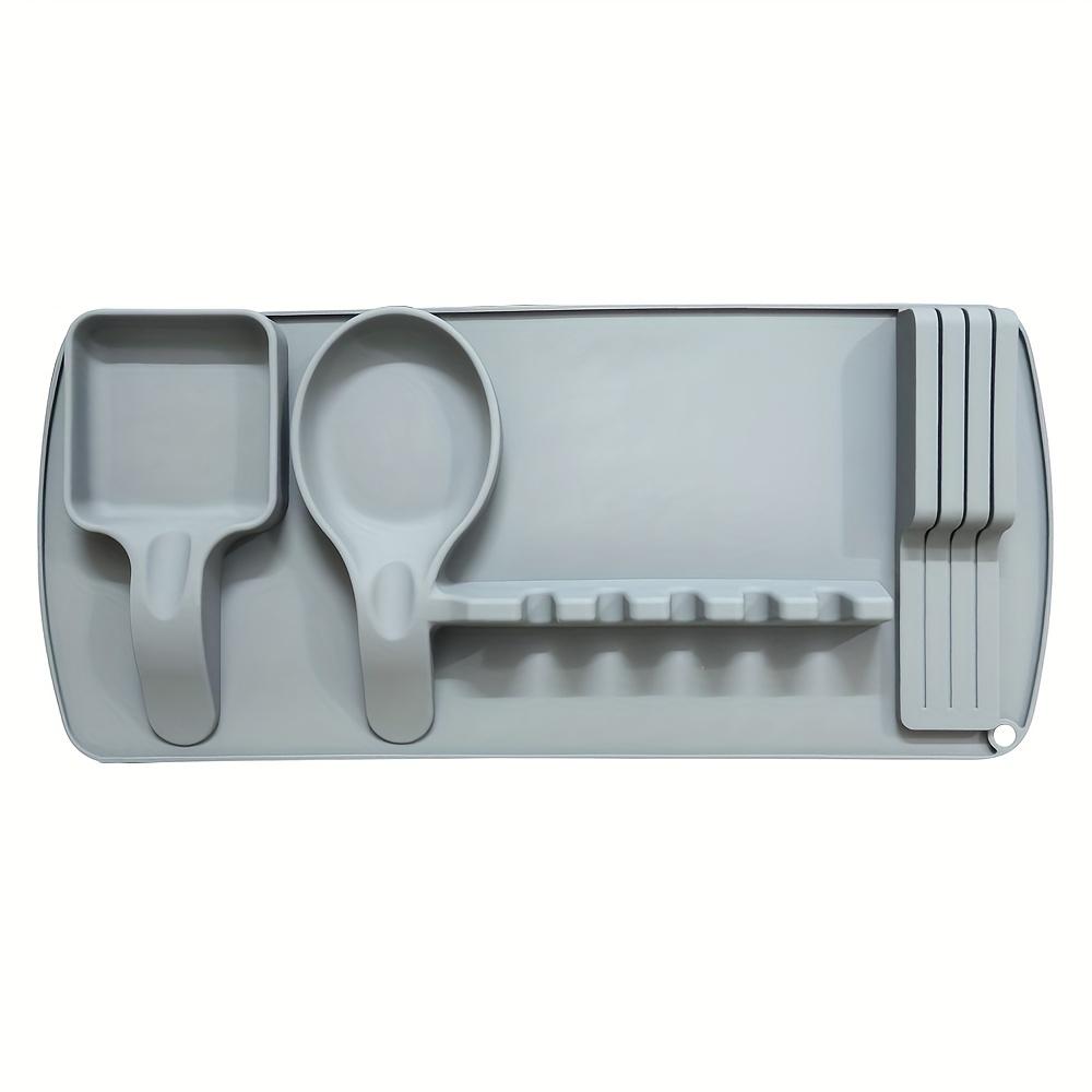 47cm x 21cm Silicone Spoon and Spatula Holder , Multi Tool Storage Rack for Kitchen Utensils, Spoon Storage Area, Peeling Knife Placement серый
47cm x 21cm Silicone Spoon and Spatula Holder , Multi Tool Storage Rack for Kitchen Utensils, Spoon Storage Area, Peeling Knife Placement серый