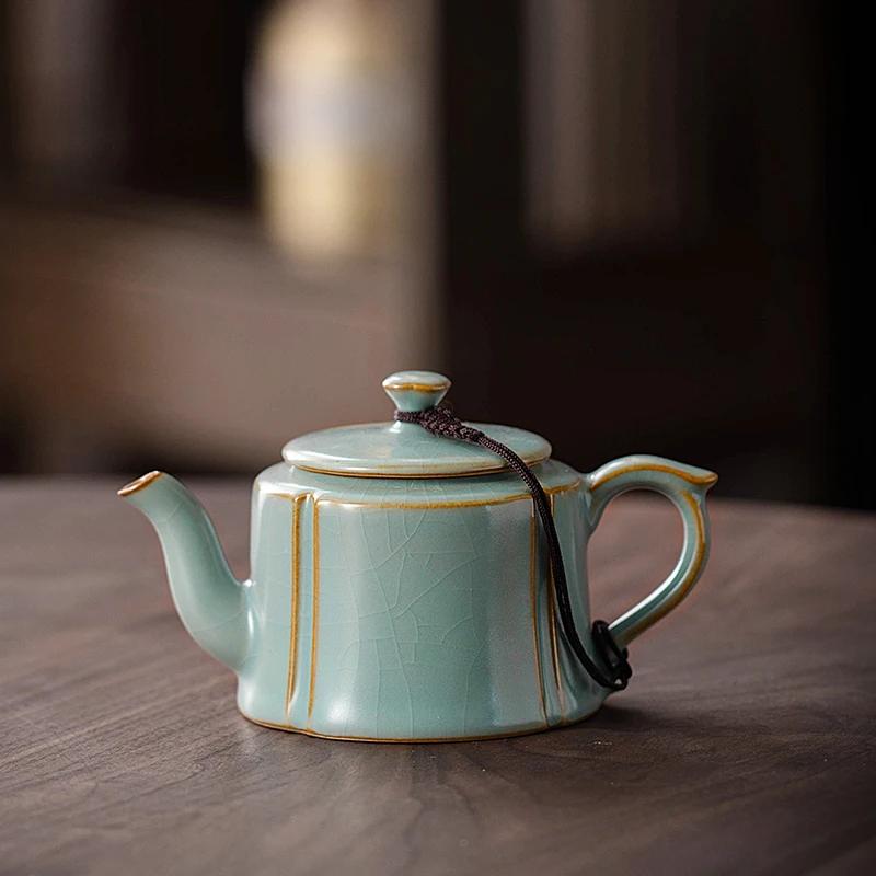 210ml Chinese Ceramic Tianqing Ru Kiln Tea Pot Household Ball Hole Filter Pot Single Tea Maker
210ml Chinese Ceramic Tianqing Ru Kiln Tea Pot Household Ball Hole Filter Pot Single Tea Maker