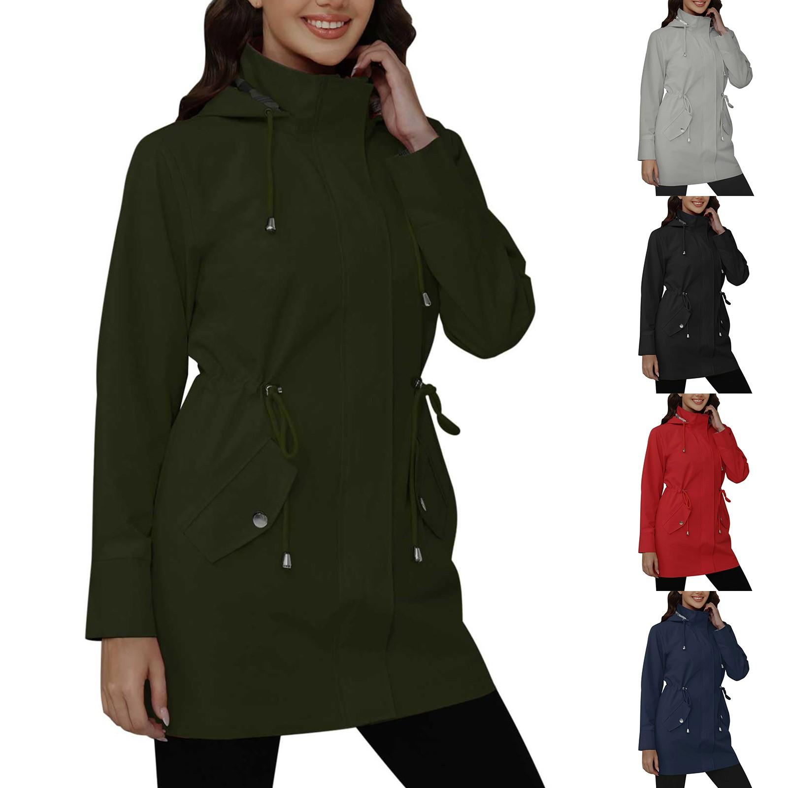 Women Solid Stripe Rain Jacket Outdoor Plus Waterproof Hooded Raincoat Windproof L
Women Solid Stripe Rain Jacket Outdoor Plus Waterproof Hooded Raincoat Windproof L