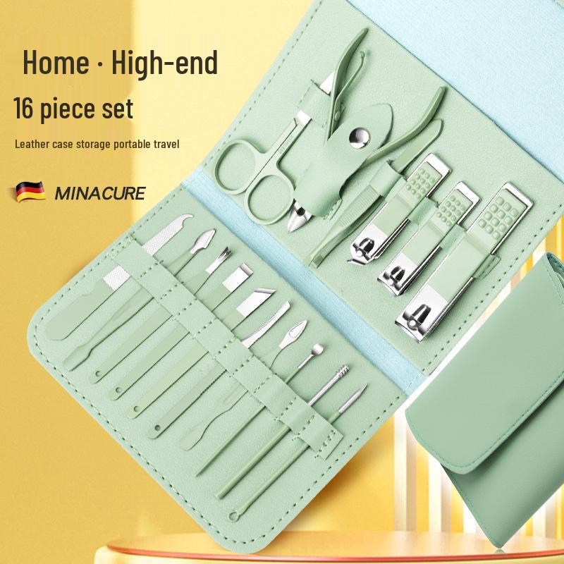 16-Piece Green Nail Care Set with Clipper, Cuticle Scissors & Manicure Tools in Foldable Case
16-Piece Green Nail Care Set with Clipper, Cuticle Scissors & Manicure Tools in Foldable Case