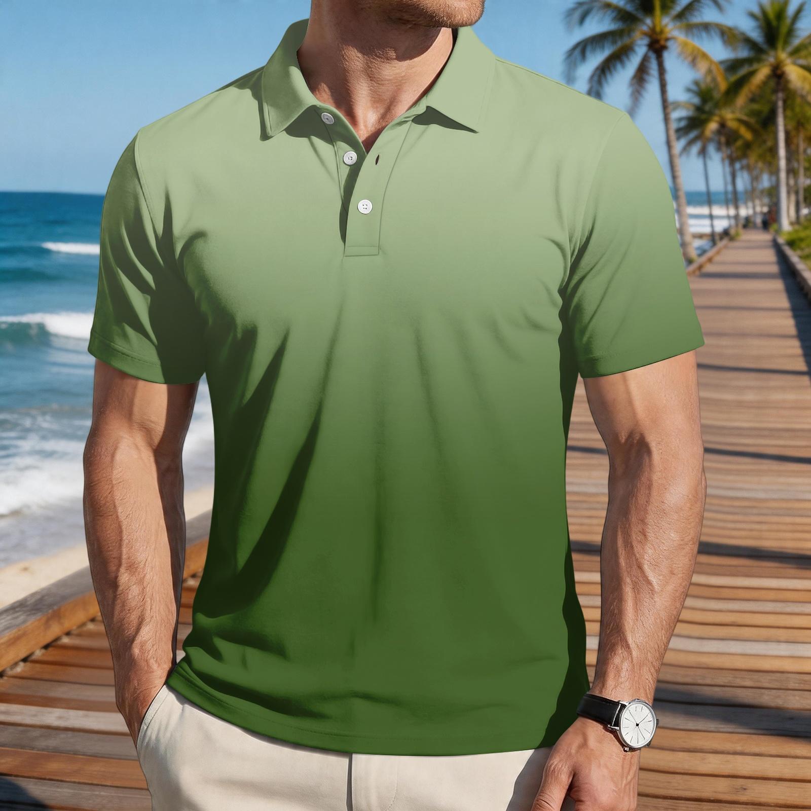 Men Loose Fit Casual Gradient Print Short Sleeve Polo Shirt with Turn Down Collar for Everyday Wear Comfortable Material L
Men Loose Fit Casual Gradient Print Short Sleeve Polo Shirt with Turn Down Collar for Everyday Wear Comfortable Material L