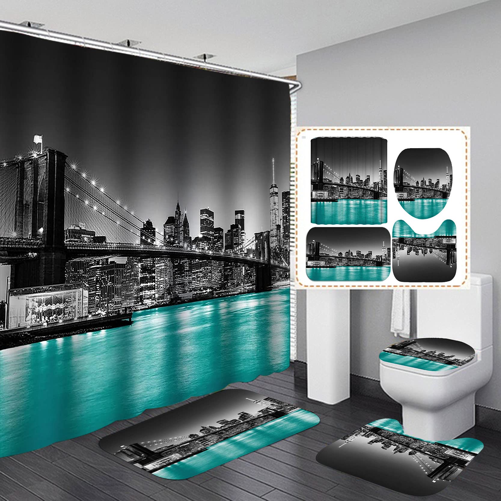 Las Vegas Fabric Shower Curtain Set Cool Modern City Famous Building Eiffel Tower Ferris Wheel Night View Art Bathroom Decor Set W60H190(CM)-1 Pcs
Las Vegas Fabric Shower Curtain Set Cool Modern City Famous Building Eiffel Tower Ferris Wheel Night View Art Bathroom Decor Set W60H190(CM)-1 Pcs