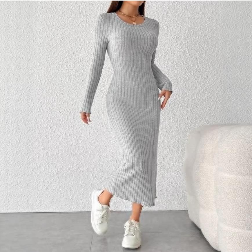 European & American Long Sleeve Round Neck Knit Dress - Autumn/Winter Collection for Women XL светло-серый
European & American Long Sleeve Round Neck Knit Dress - Autumn/Winter Collection for Women XL светло-серый