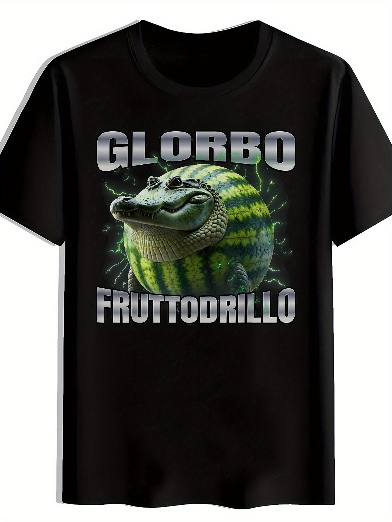 Funny Alligator Graphic T-shirt - Black Tee with Green & -Glombo FruittoDrillo- Text - Lightweight Polyester Shirt for Summer XXXL
Funny Alligator Graphic T-shirt - Black Tee with Green & -Glombo FruittoDrillo- Text - Lightweight Polyester Shirt for Summer XXXL