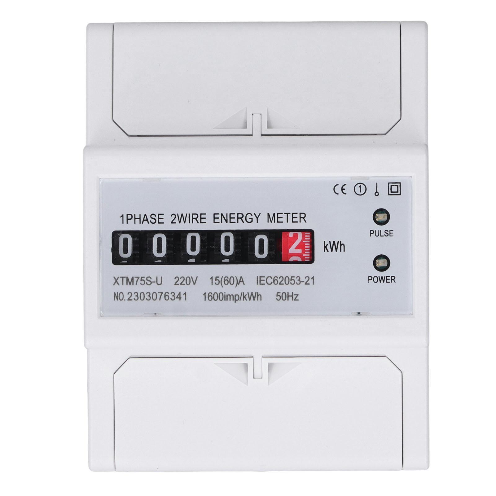 DC220V Single Phase Energy Meter Digital Display 4P 35mm Rail Mount Electricity Power Meter
DC220V Single Phase Energy Meter Digital Display 4P 35mm Rail Mount Electricity Power Meter