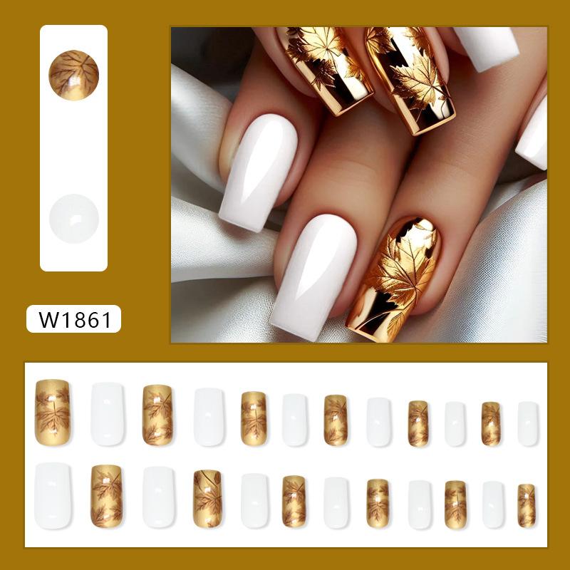 Autumn and winter atmosphere pearlescent maple leaves gentle retro versatile white ins European and American style nail art pieces 24 pieces
Autumn and winter atmosphere pearlescent maple leaves gentle retro versatile white ins European and American style nail art pieces 24 pieces